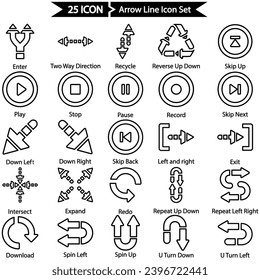 Arrow Line Icon Set, Vector graphics 