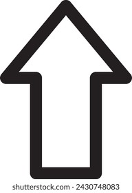 Flecha arriba Icono de línea vector plantilla de diseño e ilustración con trazo editable
