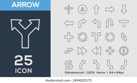Iconos de línea de FLECHA colección Vector ilustrador