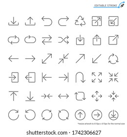 Arrow line icons. Editable stroke. Pixel perfect.