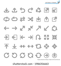 Arrow line icons. Editable stroke. 