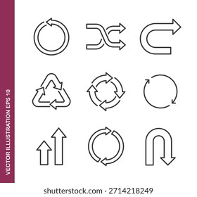 Iconos de línea de flecha - Mini icono de la serie de colección