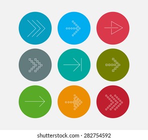 arrow line icons set