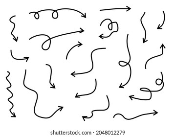 Arrow line icons set. on white background. illustration arrow black and white color