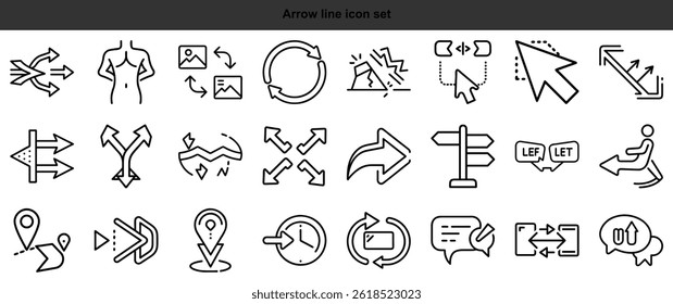 Arrow Line Icons Vector Graphic Set