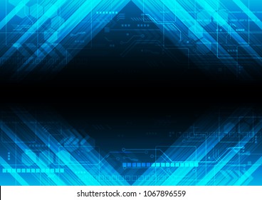 Arrow line and motherboard and technical elements, Technology abstract, Sci-Fi and engineering concept, Vector illustration background, Backdrop, wallpaper, template.