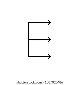 Arrow line outline arrows web icon . vector icon