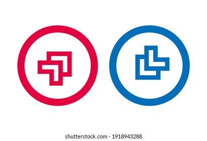 Arrow Line Red And Blue Design Icon