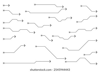 arrow line symbol element icon sketch hand doodle design vector. arrows set shape sign drawn curve pen pencil black pointer. arrow cute mark brush graphic illustration scribble down direction.
