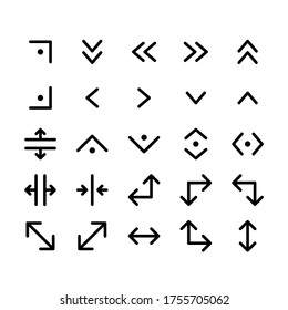 Arrow line vector icon set for apps, website, mobile, infographic and etc