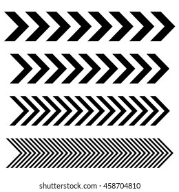 Arrow linear fast moving signs sideways set . Vector EPS8 collection