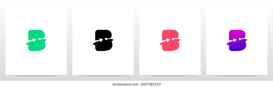 Pfeillinien Punkt umkreisen Buchstaben Anfangslogo Design B