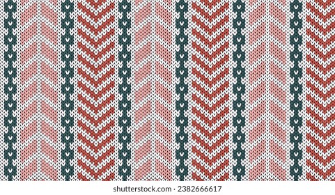 Arrow lines knitted pattern, Festive Sweater Design. Seamless Knitted Pattern