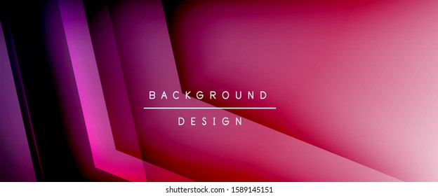 Arrow lines, technology digital template with shadows and lights on gradient background. Trendy simple fluid color gradient abstract background with dynamic straight shadow lines effect. Vector