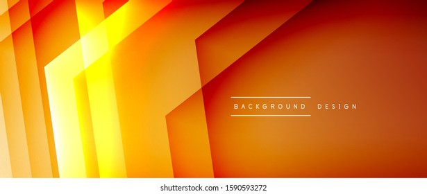 Arrow lines, technology digital template with shadows and lights on gradient background. Trendy simple fluid color gradient abstract background with dynamic straight shadow lines effect. Vector