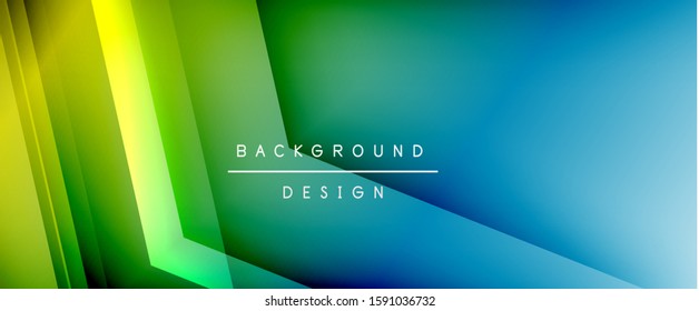 Arrow lines, technology digital template with shadows and lights on gradient background. Trendy simple fluid color gradient abstract background with dynamic straight shadow lines effect. Vector