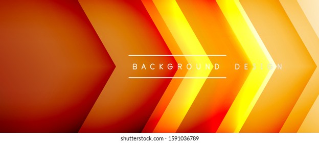 Líneas de flecha, plantilla digital de tecnología con sombras y luces en el fondo del degradado. Fondo abstracto de degradado de color simple y moderno con efecto de sombras rectas dinámicas. Vector