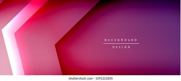 Líneas de flecha, plantilla digital de tecnología con sombras y luces en el fondo del degradado. Fondo abstracto de degradado de color simple y moderno con efecto de sombras rectas dinámicas. Vector