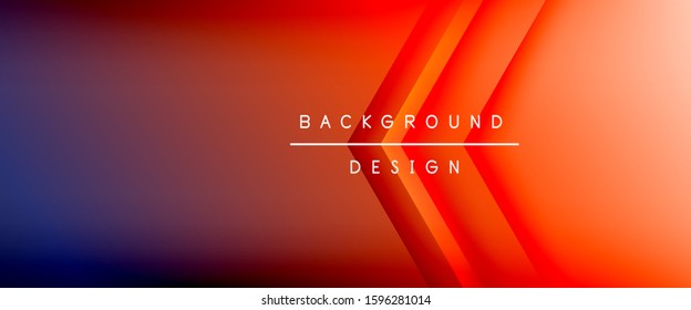 Arrow lines, technology digital template with shadows and lights on gradient background. Trendy simple fluid color gradient abstract background with dynamic straight shadow lines effect. Vector