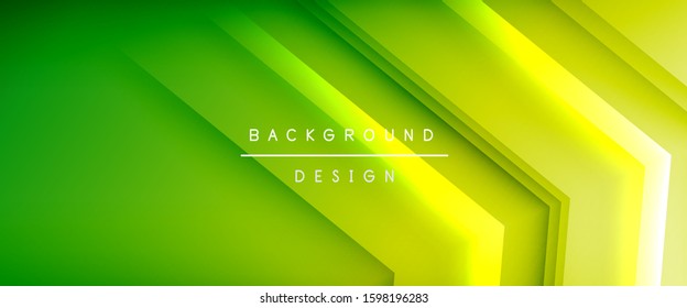 Líneas de flecha, plantilla digital de tecnología con sombras y luces en el fondo del degradado. Fondo abstracto de degradado de color simple y moderno con efecto de sombras rectas dinámicas. Vector