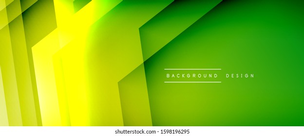 Arrow lines, technology digital template with shadows and lights on gradient background. Trendy simple fluid color gradient abstract background with dynamic straight shadow lines effect. Vector