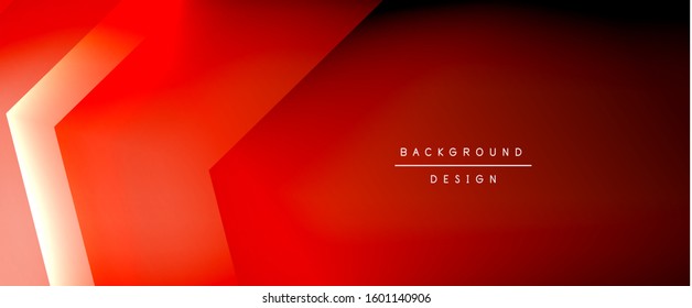 Arrow lines, technology digital template with shadows and lights on gradient background. Trendy simple fluid color gradient abstract background with dynamic straight shadow lines effect. Vector