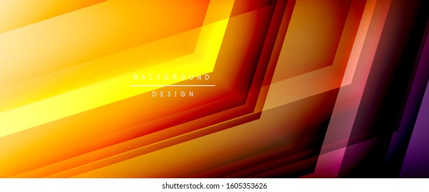 Arrow lines, technology digital template with shadows and lights on gradient background. Trendy simple fluid color gradient abstract background with dynamic straight shadow lines effect. Vector