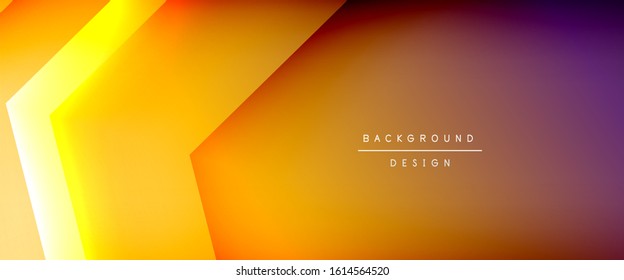 Arrow lines, technology digital template with shadows and lights on gradient background. Trendy simple fluid color gradient abstract background with dynamic straight shadow lines effect. Vector