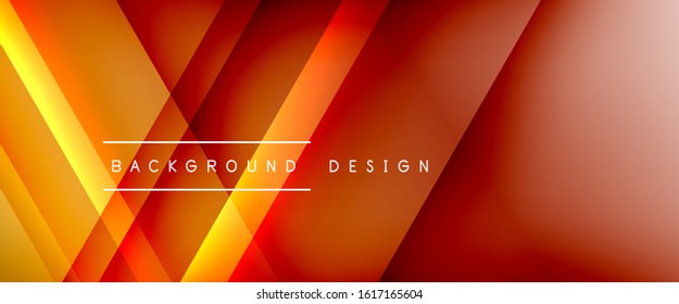 Arrow lines, technology digital template with shadows and lights on gradient background. Trendy simple fluid color gradient abstract background with dynamic straight shadow lines effect. Vector