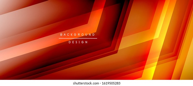 Arrow lines, technology digital template with shadows and lights on gradient background. Trendy simple fluid color gradient abstract background with dynamic straight shadow lines effect. Vector