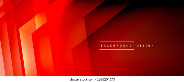 Líneas de flecha, plantilla digital de tecnología con sombras y luces en el fondo del degradado. Fondo abstracto de degradado de color simple y moderno con efecto de sombras rectas dinámicas. Vector