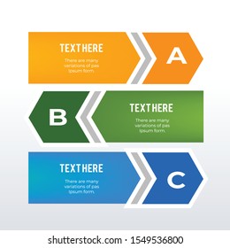 Arrow list infographic template design. Business concept with 3 options, steps or processes. Vector visualization can be used for workflow layout, diagram, annual report, web