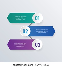 Arrow list infographic template design. Business concept infograph with 3 options, steps or processes. Vector visualization can be used for workflow layout, diagram, annual report, web