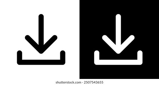 Arrow loading icon. Symbol for uploading or downloading a file. Incoming data icon.