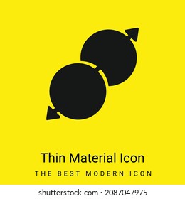 Icono de material amarillo brillante mínimo de localización de flecha