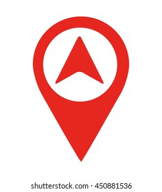 arrow location pin  isolated icon design, vector illustration  graphic 