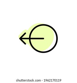 Arrow, log out with color shadow vector icon in arrows set