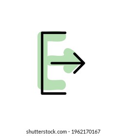 Arrow, log out with color shadow vector icon in arrows set