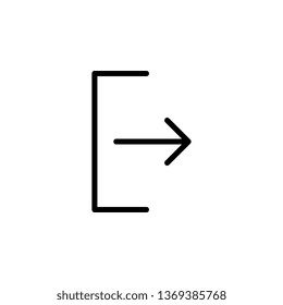 arrow, log out icon. Simple thin line, outline vector of Arrows icons for UI and UX, website or mobile application