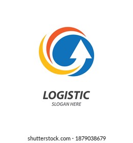 Arrow logistic and cargo logo vector template