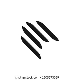 arrow logo and black stripes vector design