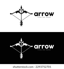 Arrow Logo, Bow Arrow Minimalist Simple Design, Archer Vector, Templet Illustration Symbol Icon