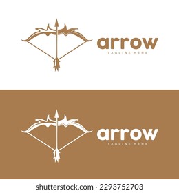 Arrow Logo, Bow Arrow Minimalist Simple Design, Archer Vector, Templet Illustration Symbol Icon