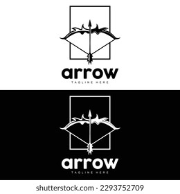 Arrow Logo, Bow Arrow Minimalist Simple Design, Archer Vector, Templet Illustration Symbol Icon