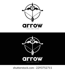 Arrow Logo, Bow Arrow Minimalist Simple Design, Archer Vector, Templet Illustration Symbol Icon