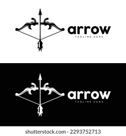 Arrow Logo, Bow Arrow Minimalist Simple Design, Archer Vector, Templet Illustration Symbol Icon