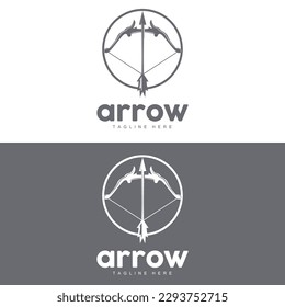 Arrow Logo, Bow Arrow Minimalist Simple Design, Archer Vector, Templet Illustration Symbol Icon