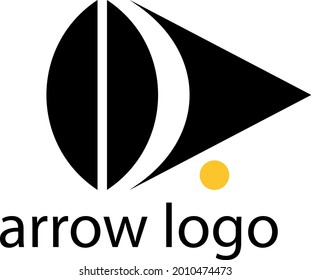 Arrow logo and bright orange dot