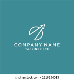 Up arrow logo in circle frame simple abstract modern for marketing