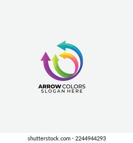 arrow logo colorful design gradient vector